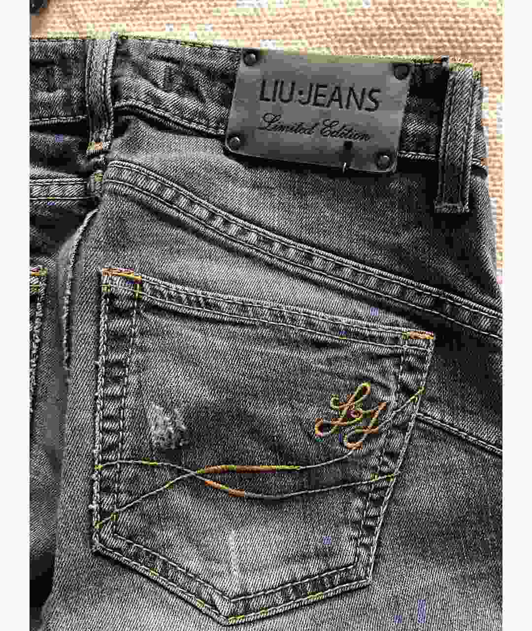 LIU JO Синие хлопковые прямые джинсы, фото 4