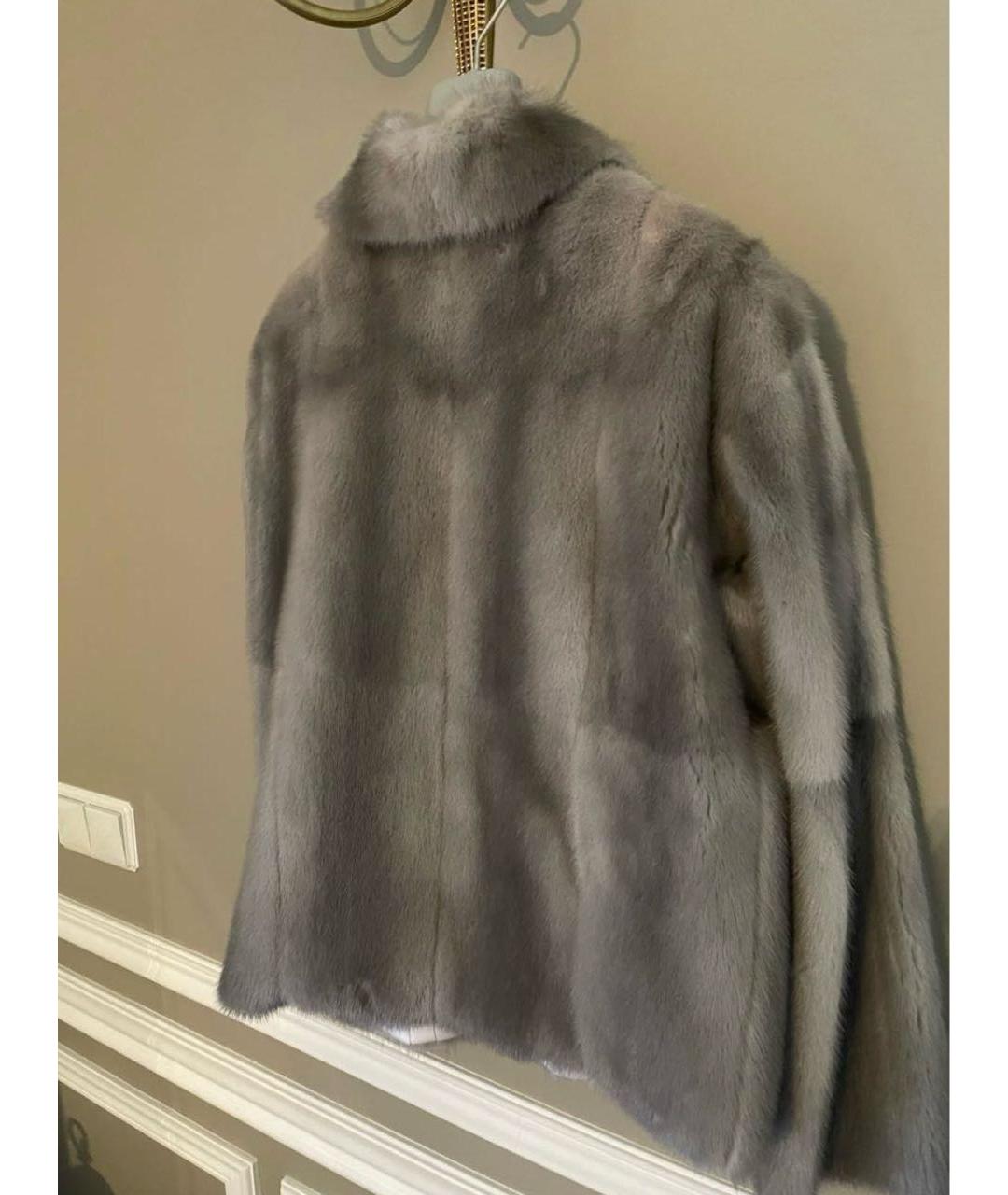PRADA Серая меховая шуба, фото 2