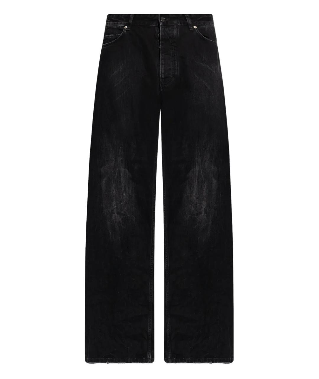 BALENCIAGA Черные хлопковые прямые джинсы, фото 1
