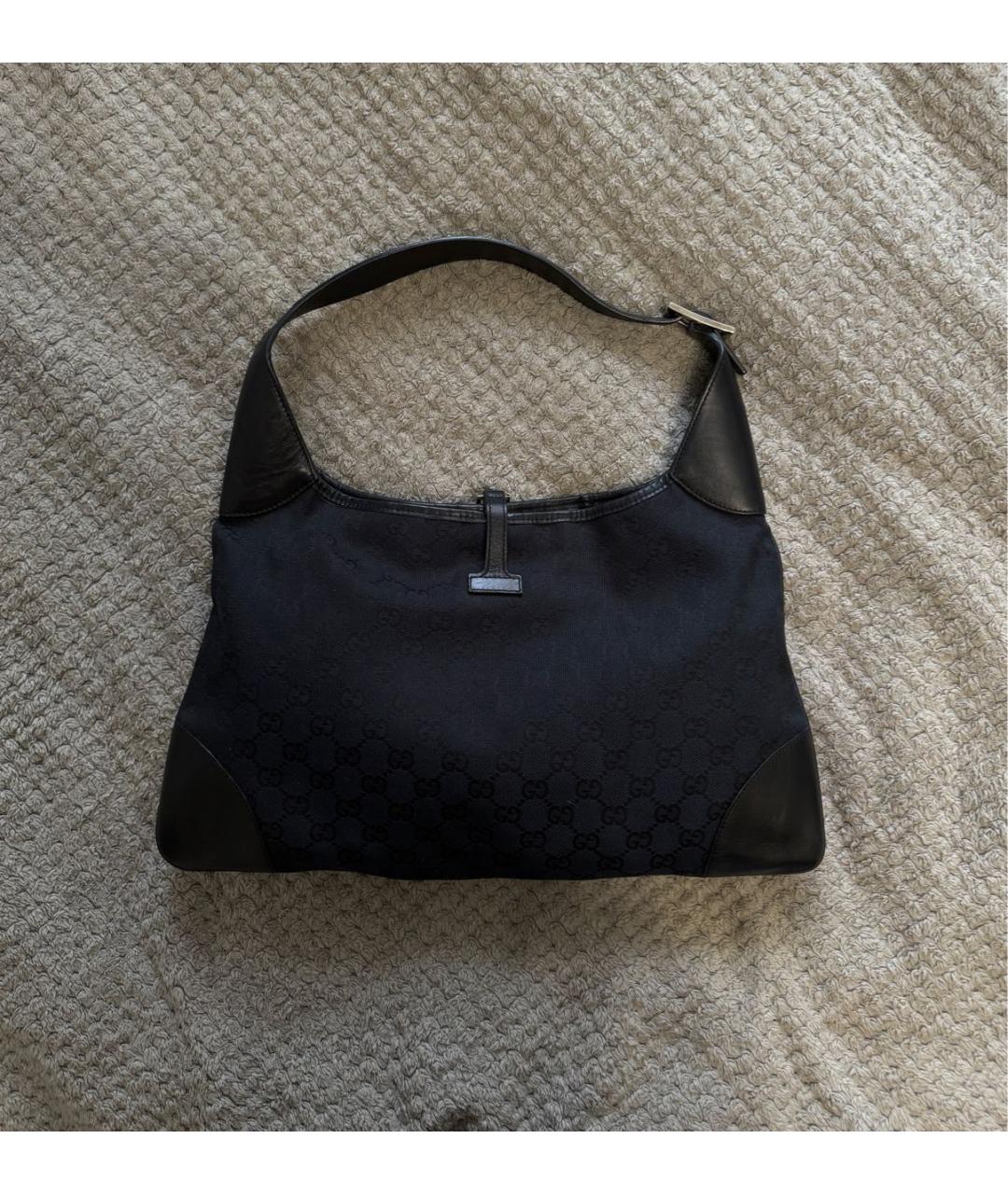 GUCCI Черная жаккардовая сумка через плечо, фото 3