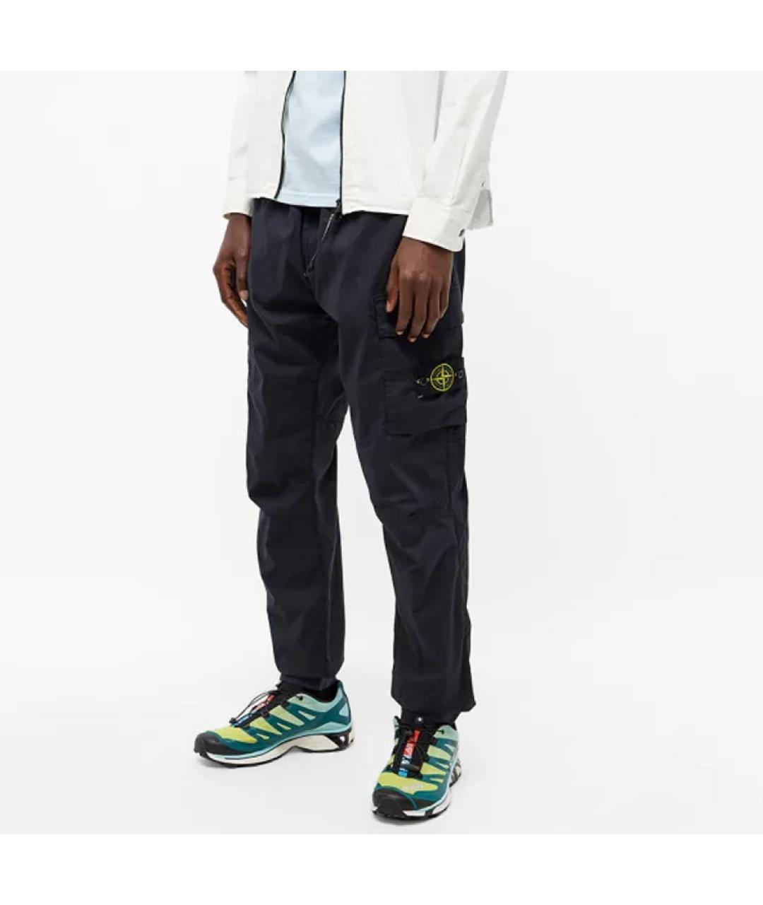 STONE ISLAND Темно-синие повседневные брюки, фото 2