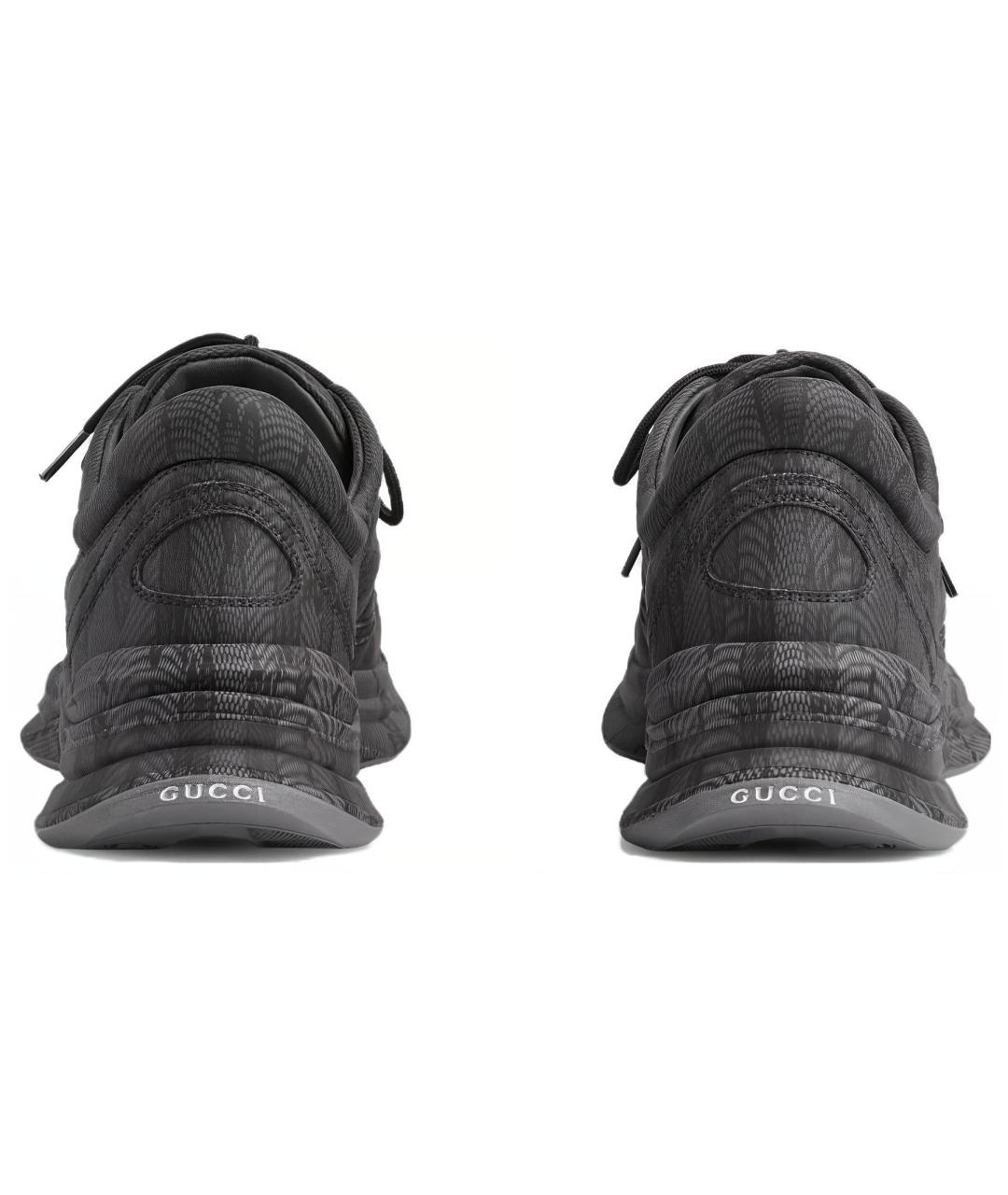 GUCCI Черные кожаные низкие кроссовки / кеды, фото 4