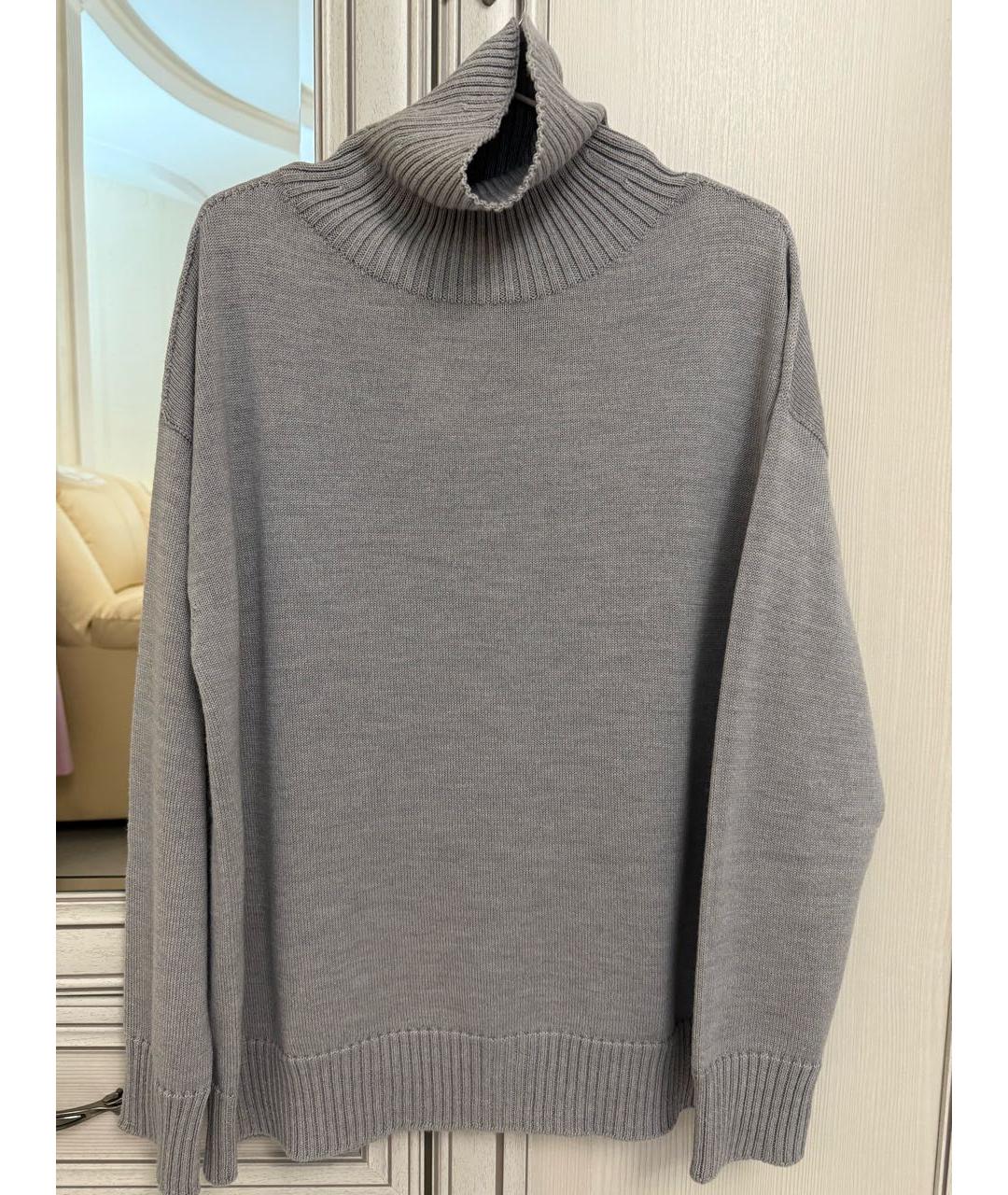 MAX MARA Серый шерстяной джемпер / свитер, фото 9