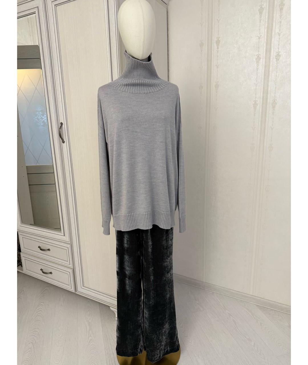 MAX MARA Серый шерстяной джемпер / свитер, фото 7