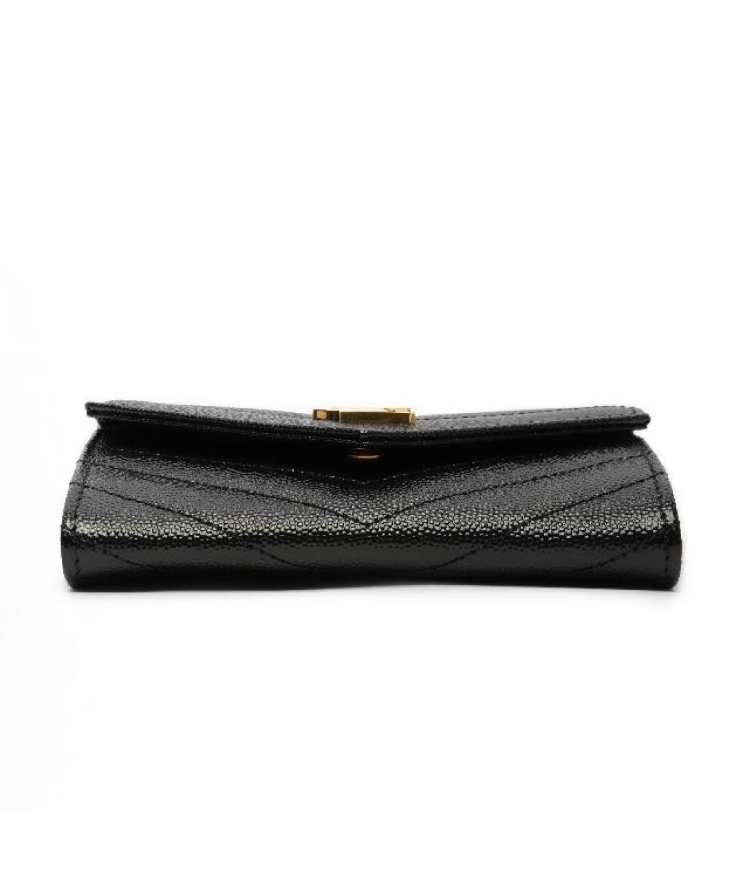 SAINT LAURENT Черный кожаный кошелек, фото 4