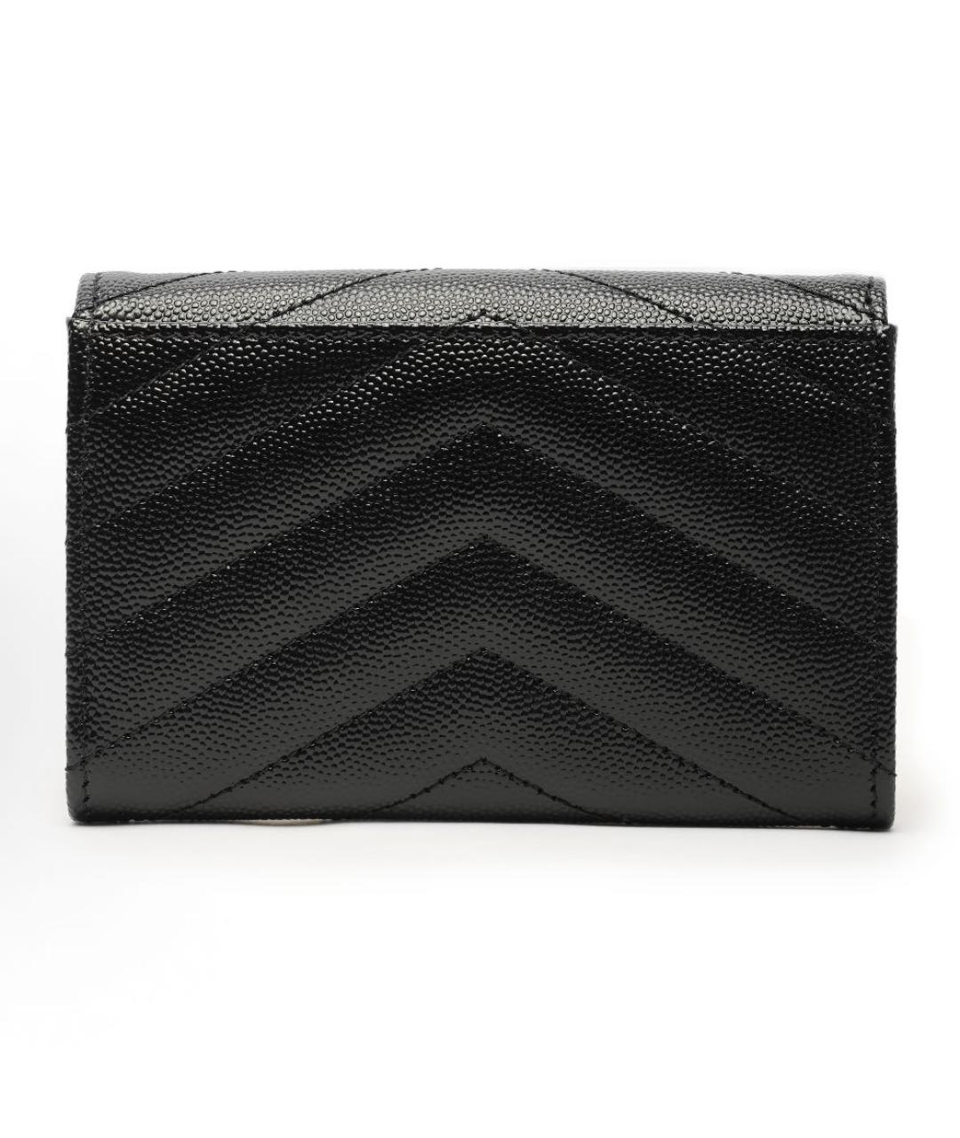 SAINT LAURENT Черный кожаный кошелек, фото 3
