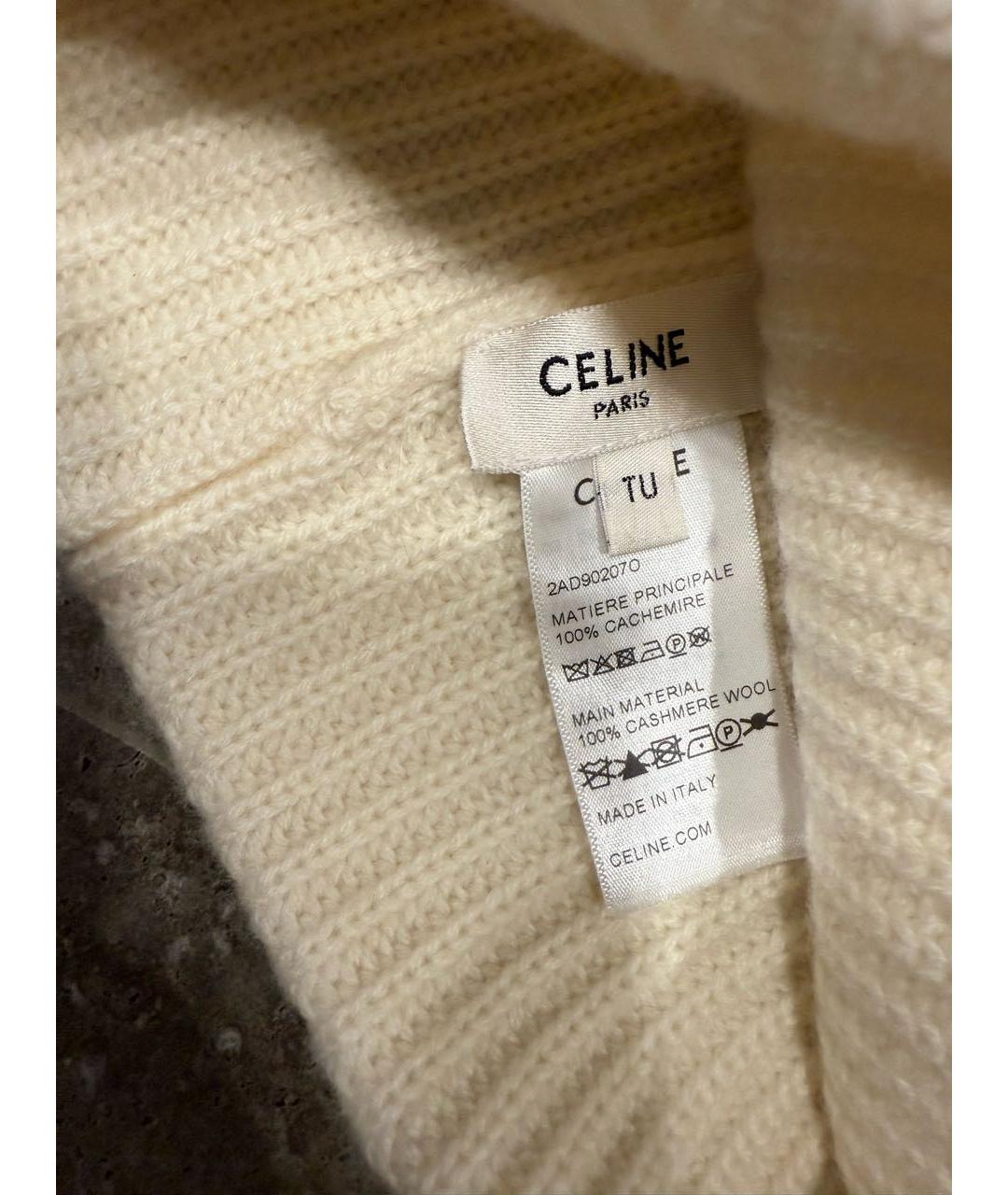 CELINE Белая кашемировая шапка, фото 4