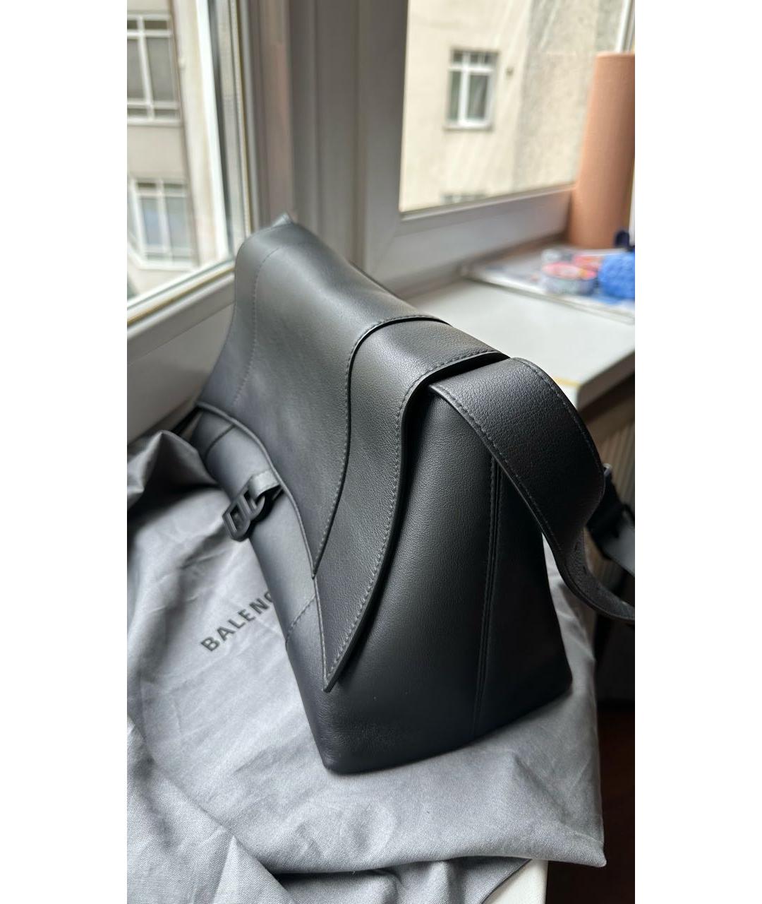 BALENCIAGA Черная кожаная сумка через плечо, фото 2