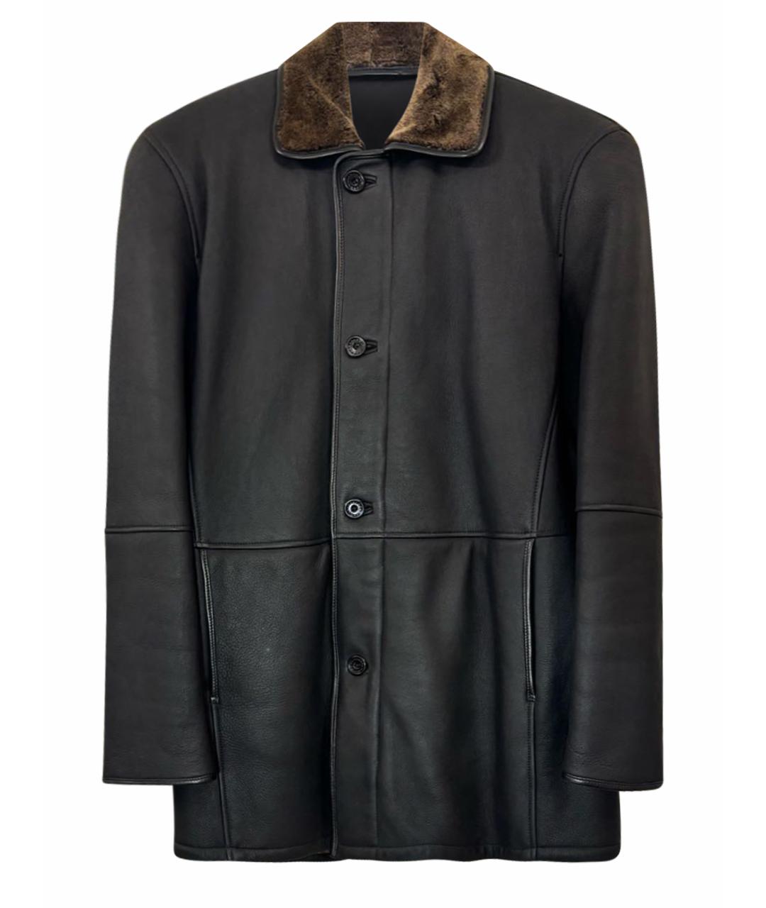 ZEGNA Антрацитовая кожаная дубленка/шуба, фото 1