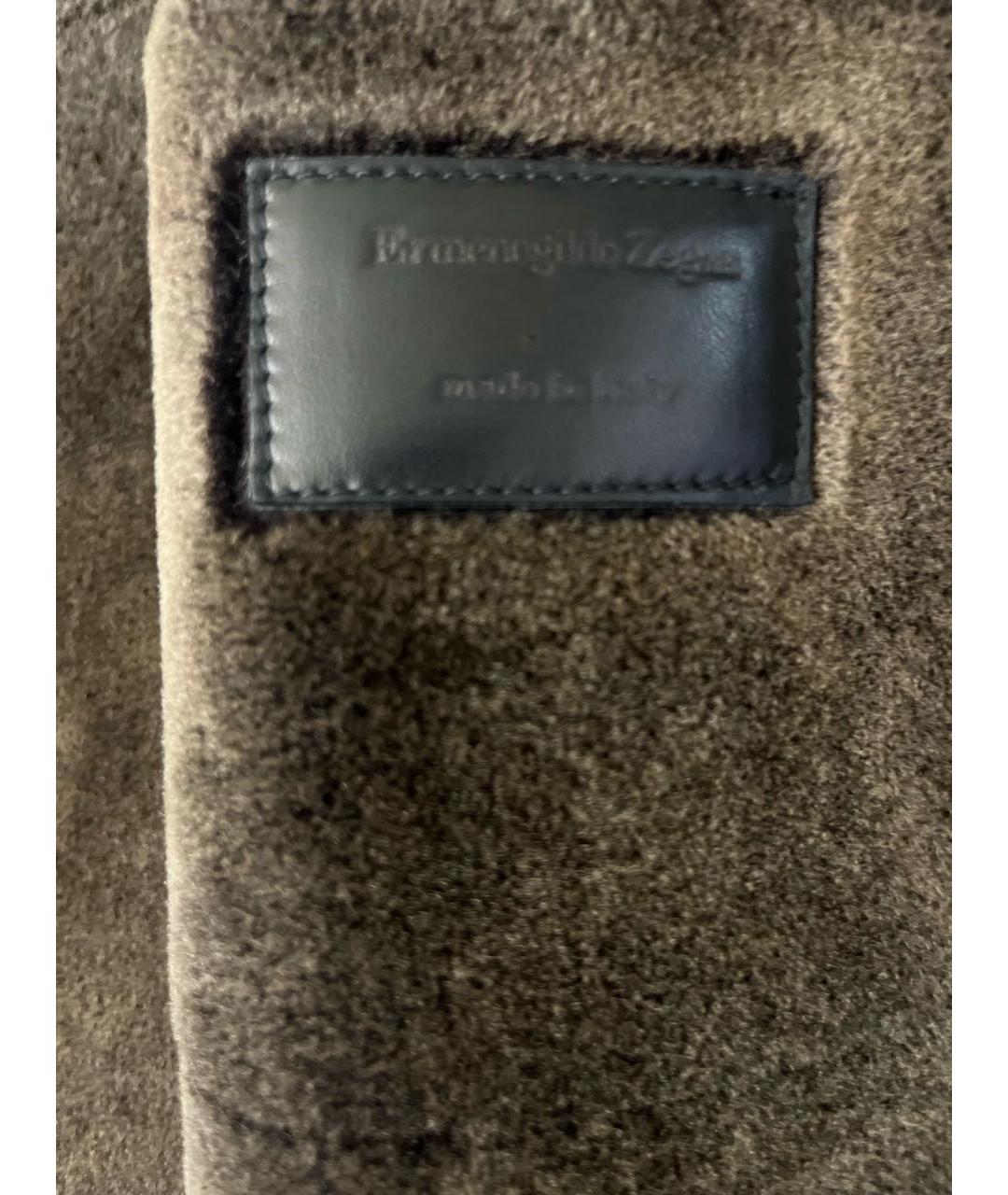 ZEGNA Антрацитовая кожаная дубленка/шуба, фото 3