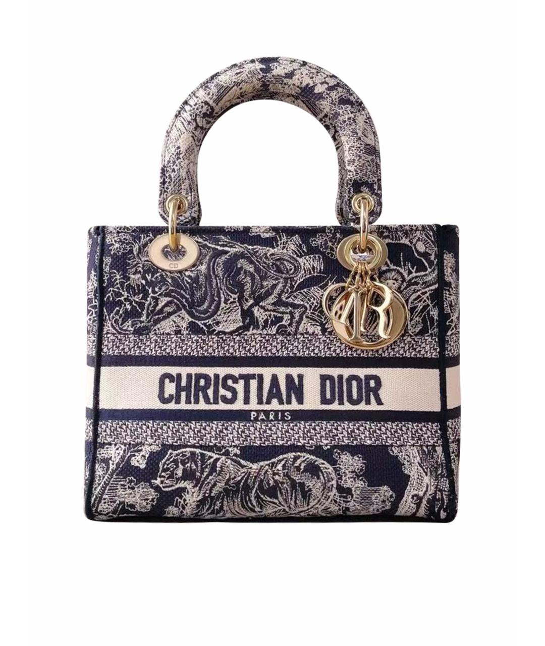 CHRISTIAN DIOR Голубая тканевая сумка через плечо, фото 1