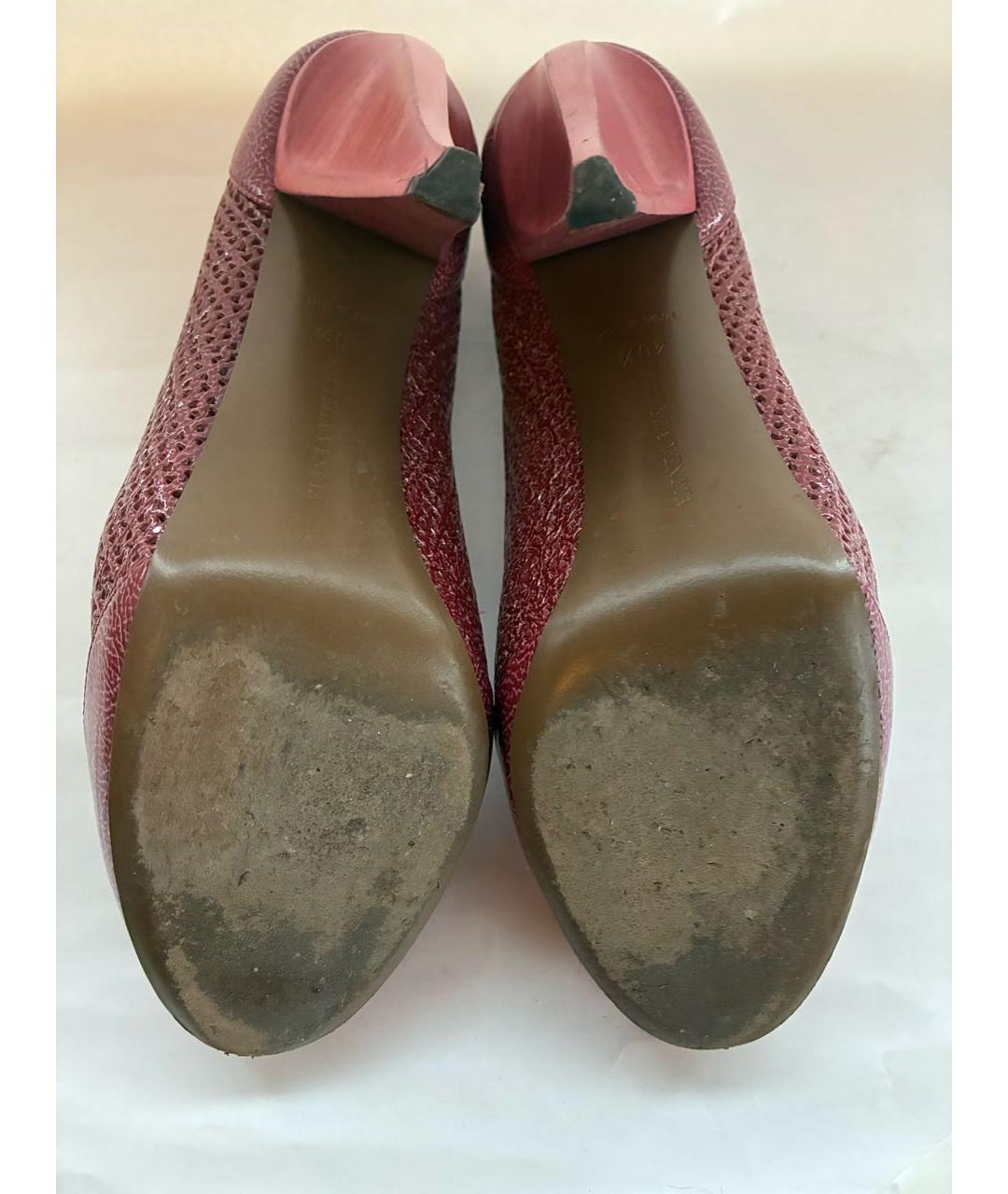 BOTTEGA VENETA Фуксия кожаные туфли, фото 5