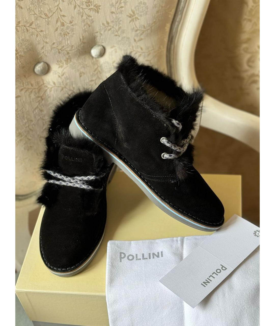 POLLINI Черные замшевые ботинки, фото 7
