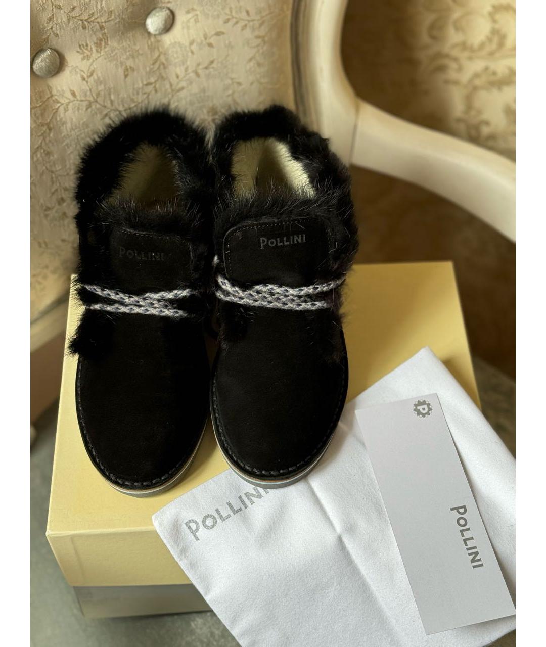 POLLINI Черные замшевые ботинки, фото 2