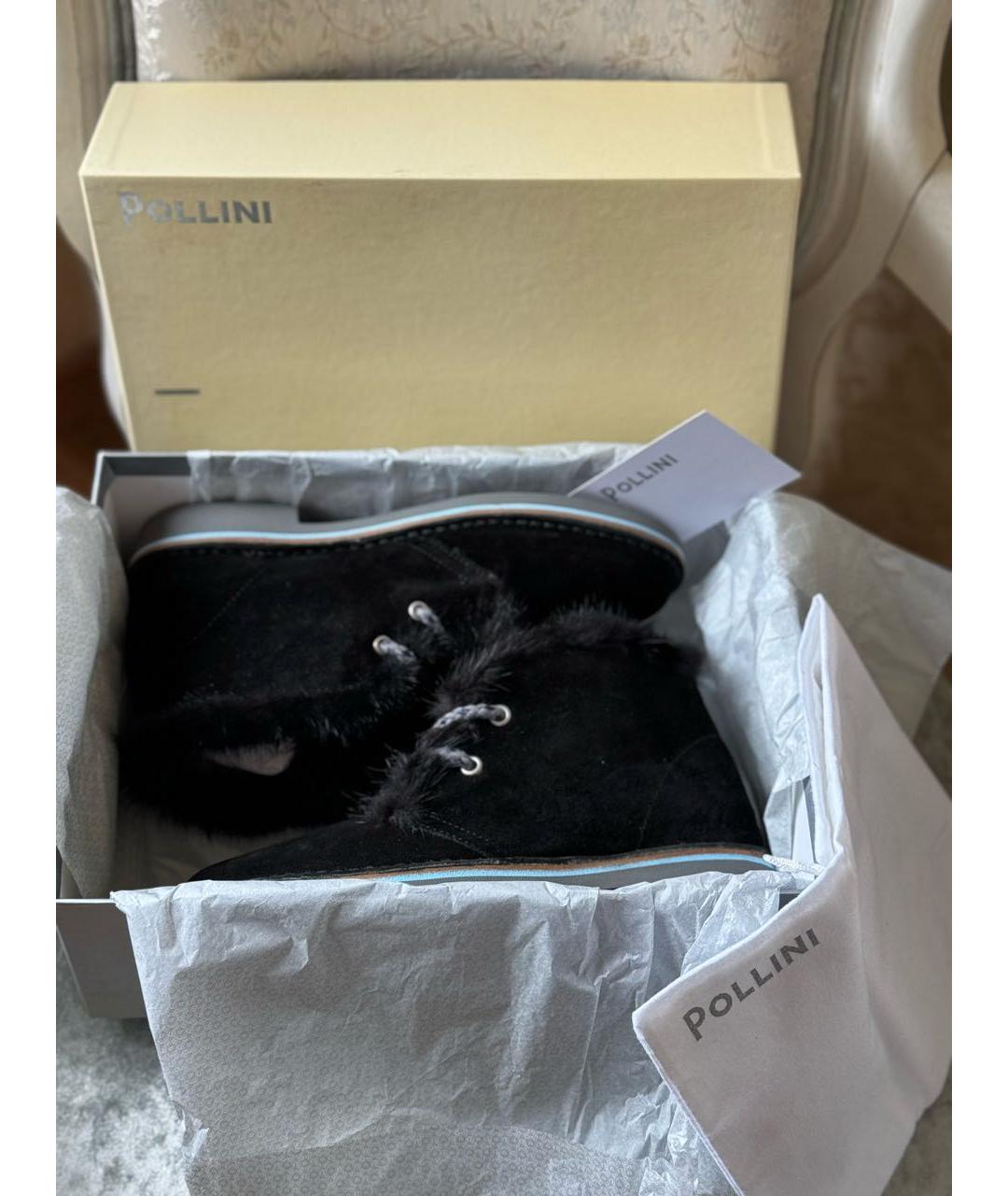 POLLINI Черные замшевые ботинки, фото 6