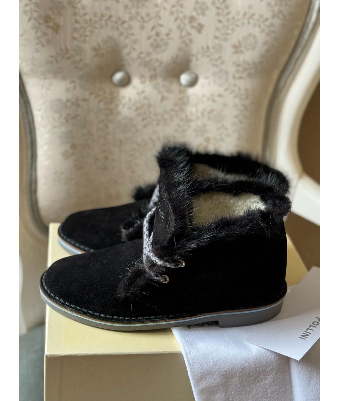POLLINI Черные замшевые ботинки, фото 9