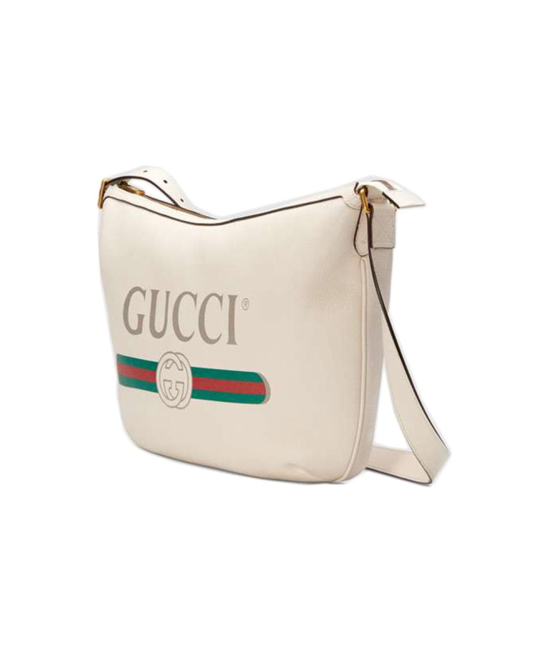 GUCCI Белая кожаная сумка через плечо, фото 2