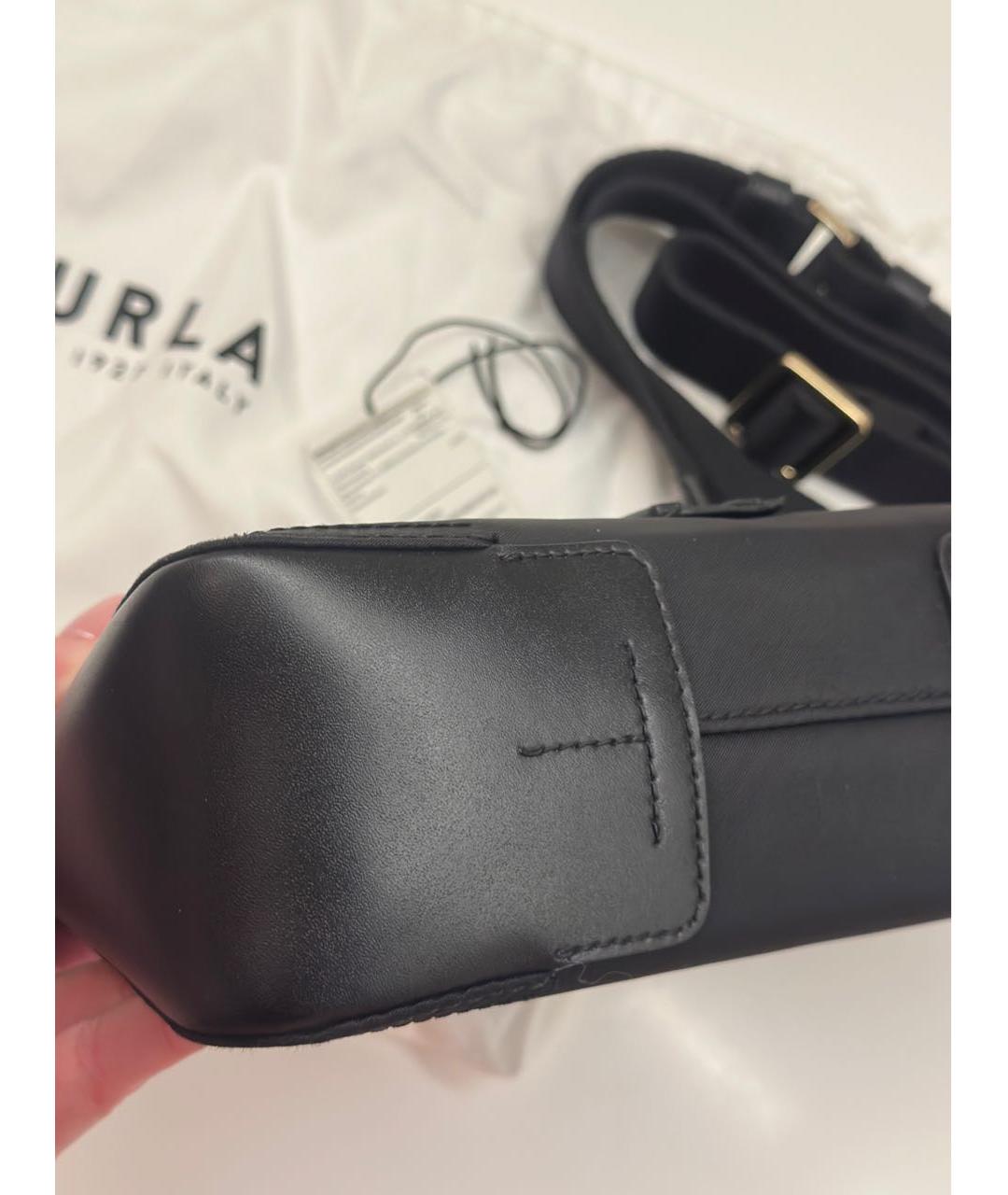 FURLA Черная кожаная сумка через плечо, фото 4
