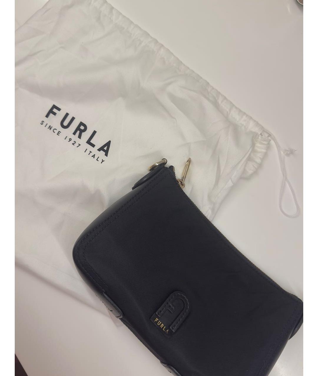 FURLA Черная кожаная сумка через плечо, фото 8