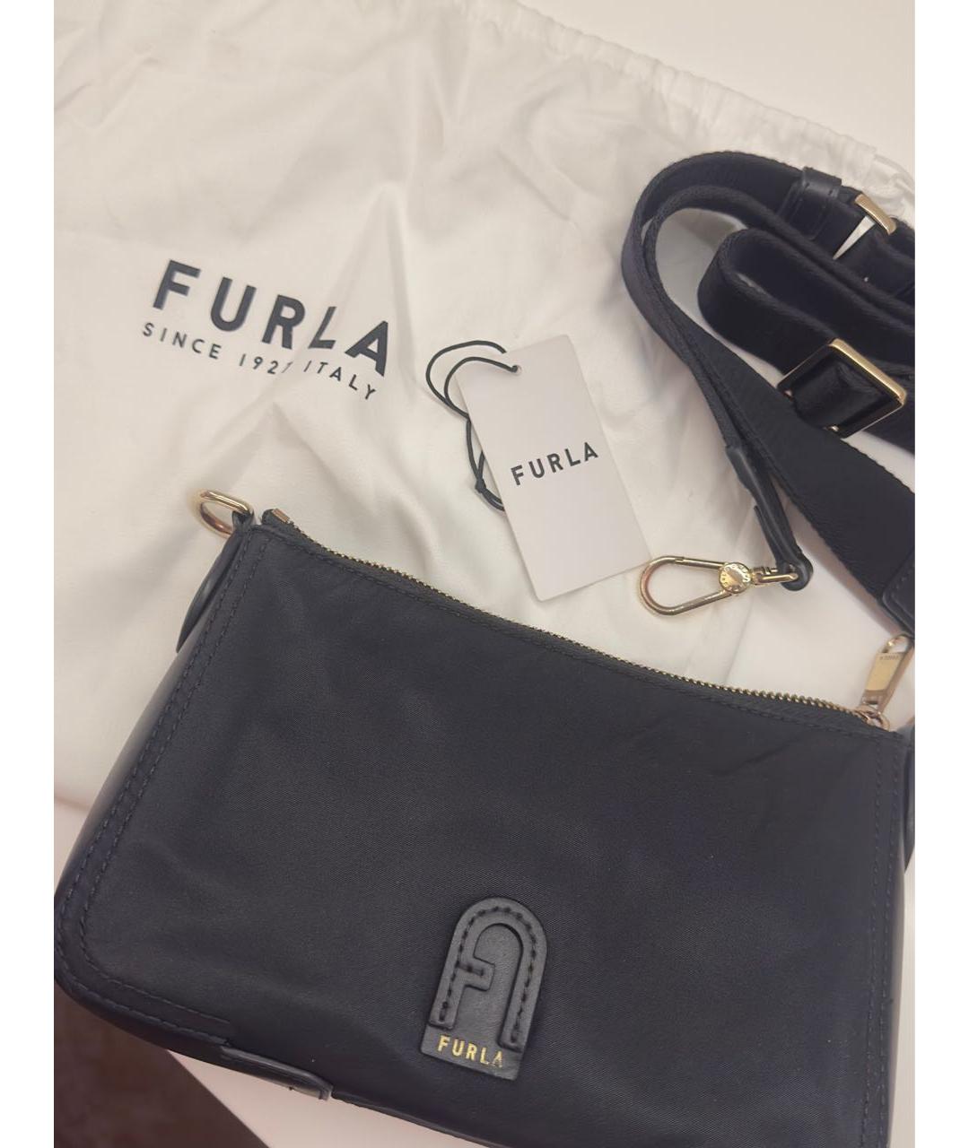 FURLA Черная кожаная сумка через плечо, фото 3