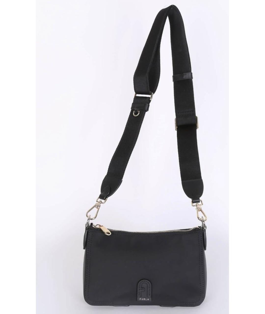 FURLA Черная кожаная сумка через плечо, фото 2