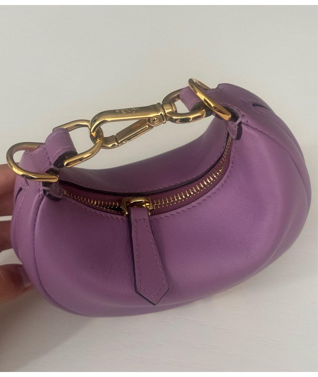 FENDI Фиолетовая сумка с короткими ручками, фото 4