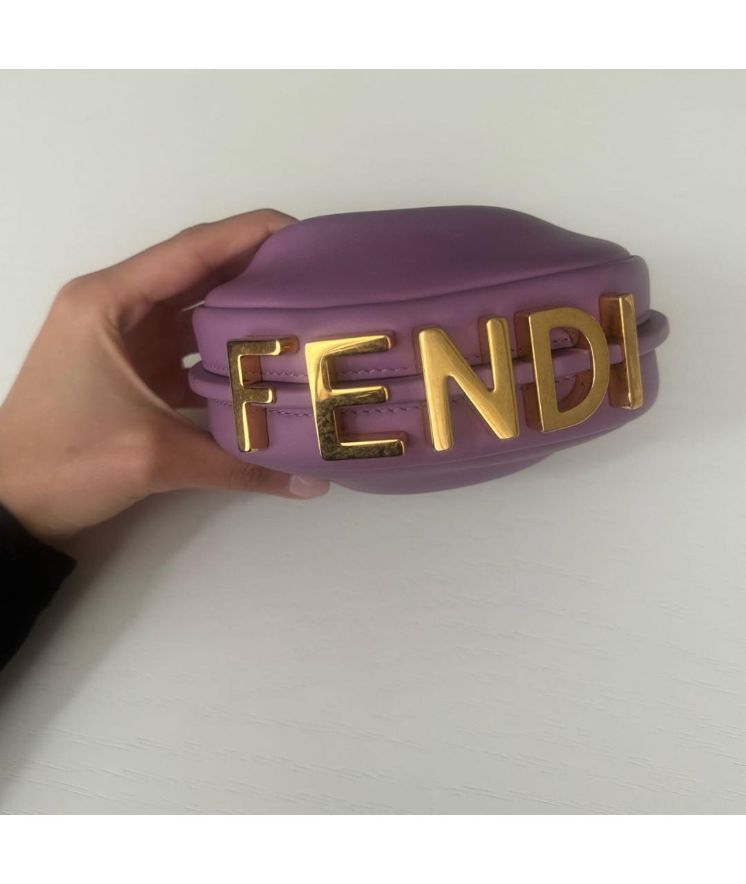 FENDI Фиолетовая сумка с короткими ручками, фото 2