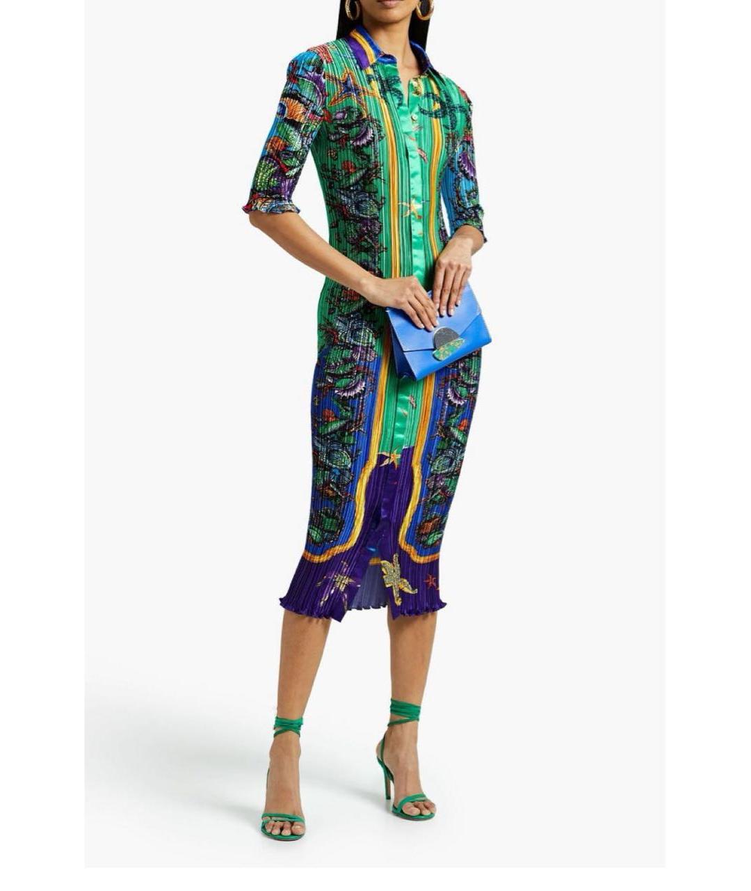 VERSACE Зеленые атласное вечернее платье, фото 2