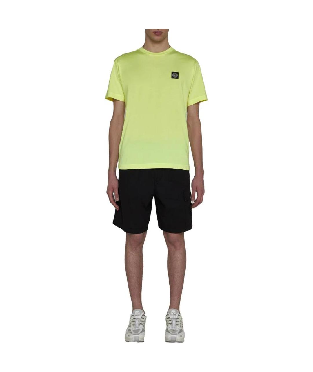 STONE ISLAND Черные хлопковые шорты, фото 2