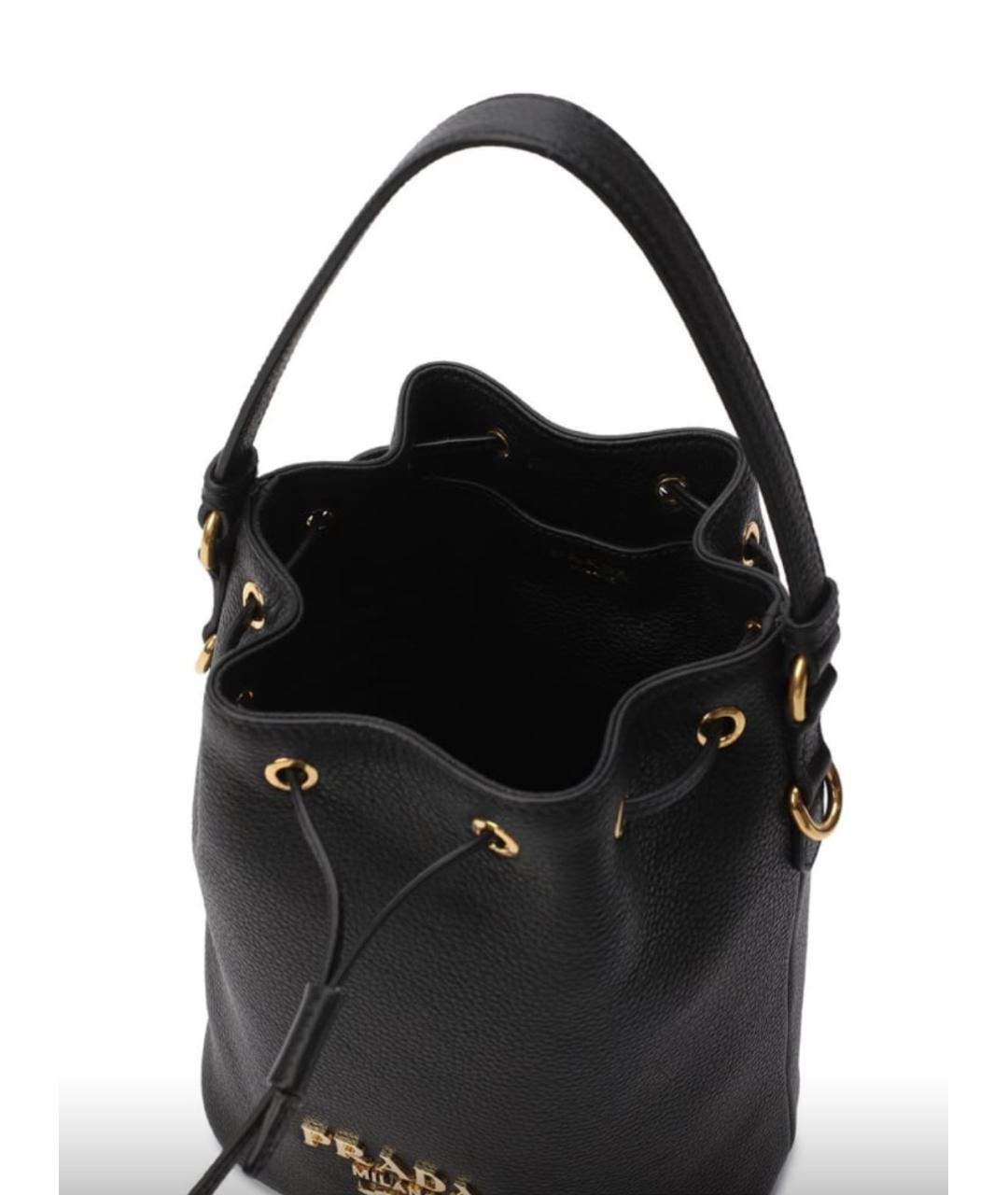 PRADA Черная кожаная сумка через плечо, фото 4