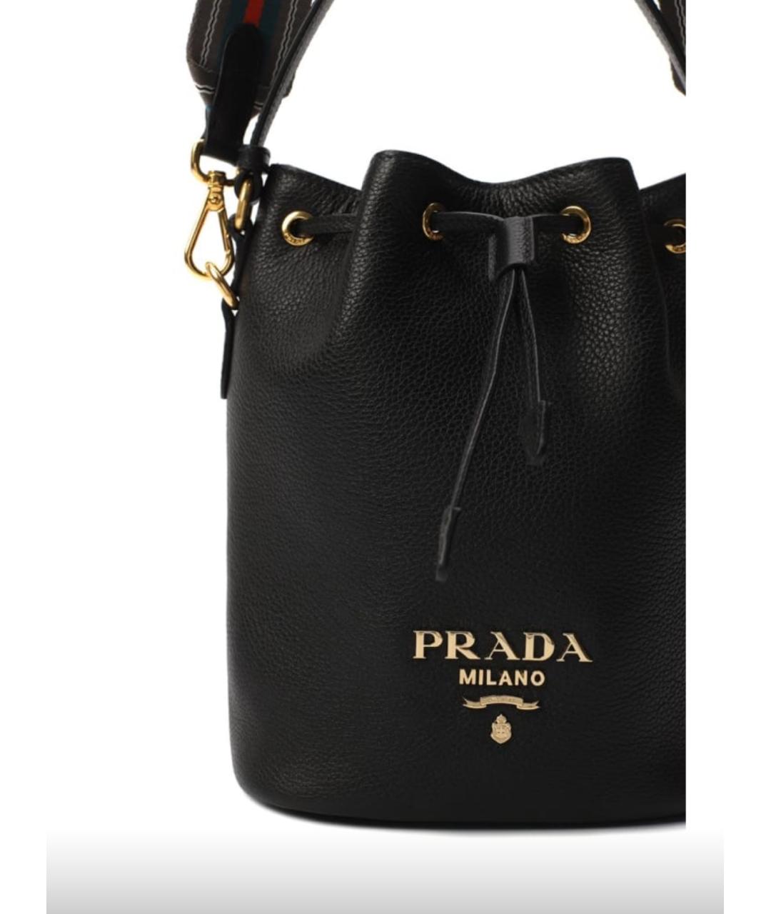PRADA Черная кожаная сумка через плечо, фото 7