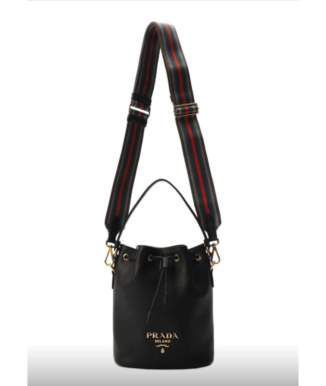 PRADA Черная кожаная сумка через плечо, фото 5