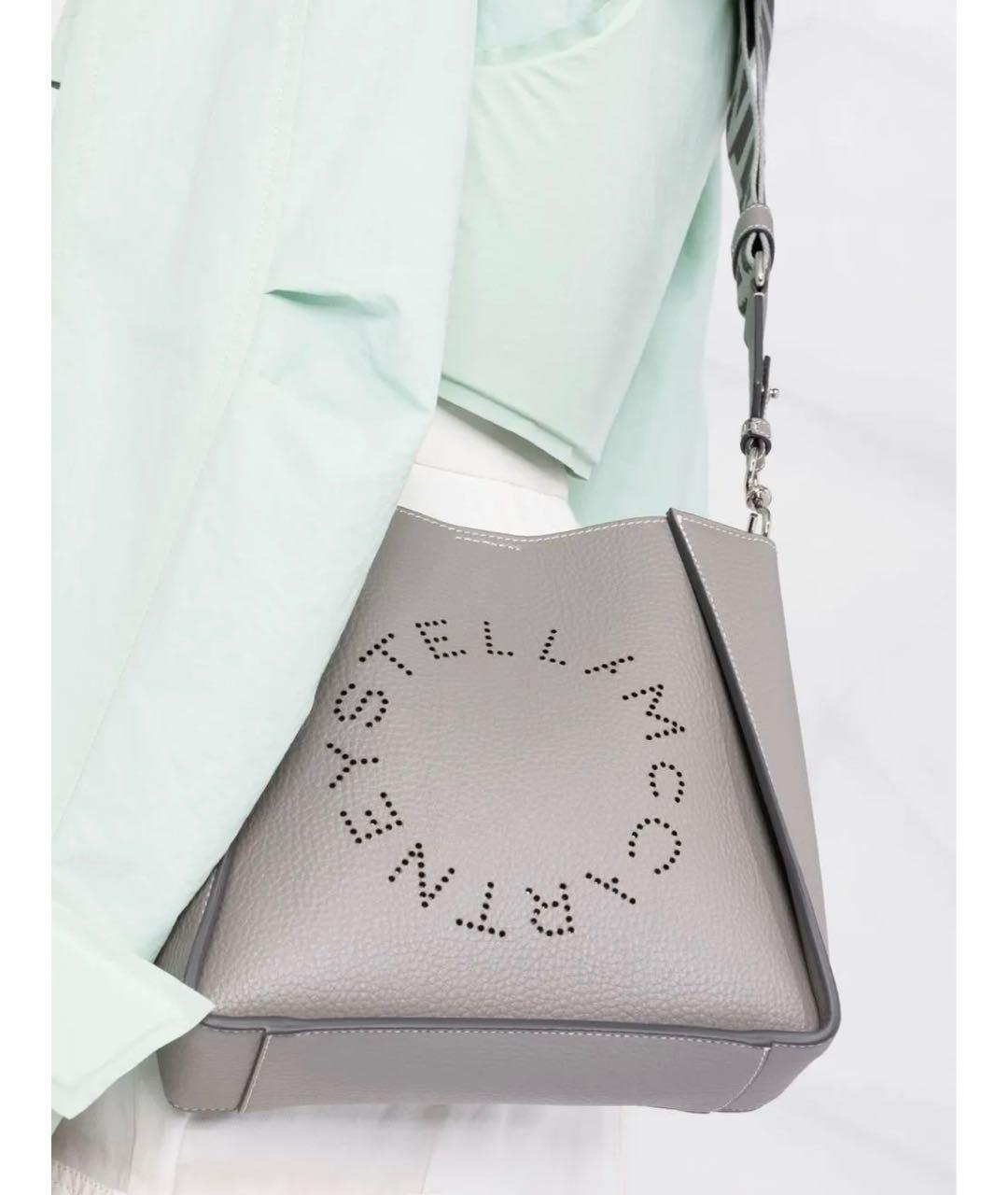 STELLA MCCARTNEY Серая кожаная сумка через плечо, фото 4