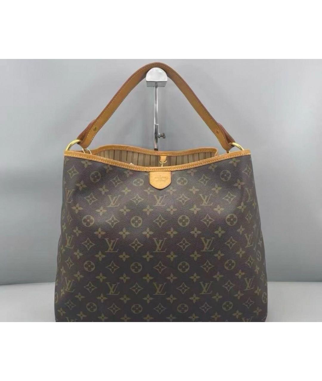 LOUIS VUITTON Коричневая сумка с короткими ручками из искусственной кожи, фото 9
