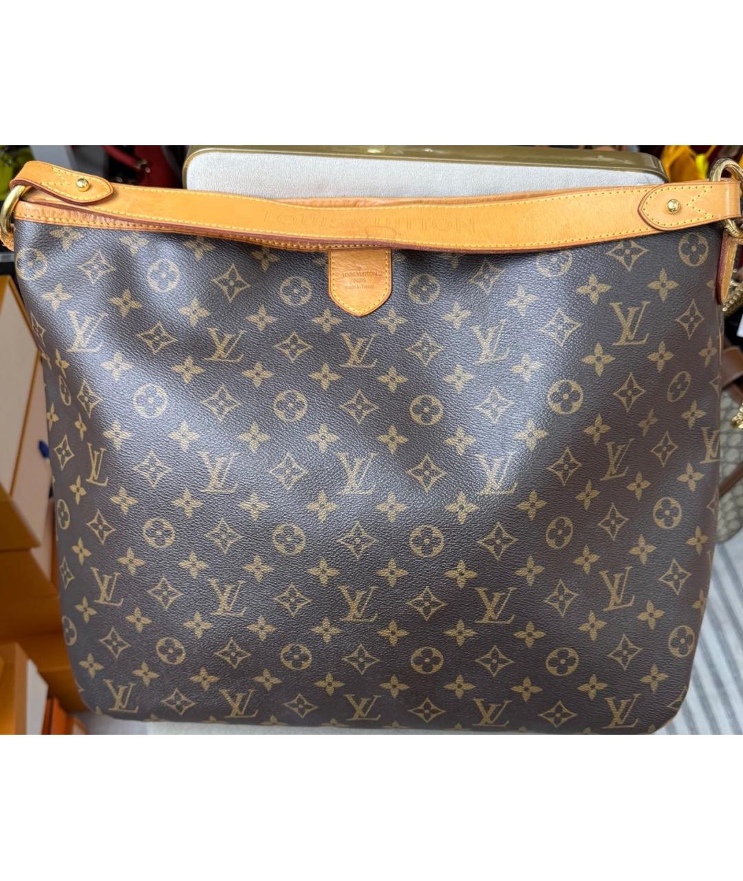 LOUIS VUITTON Коричневая сумка с короткими ручками из искусственной кожи, фото 2
