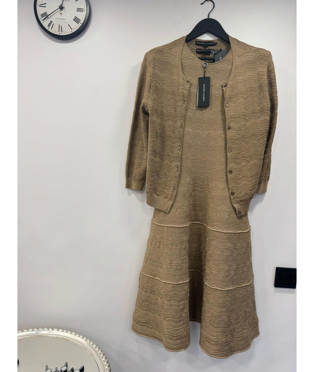 RALPH LAUREN COLLECTION Бежевое вискозное платье, фото 6