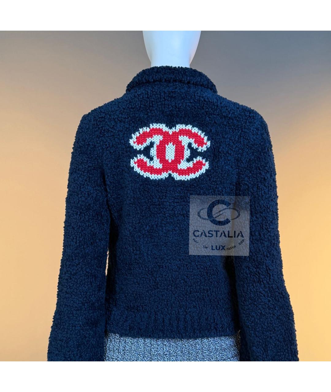 CHANEL Темно-синий шерстяной жакет/пиджак, фото 8