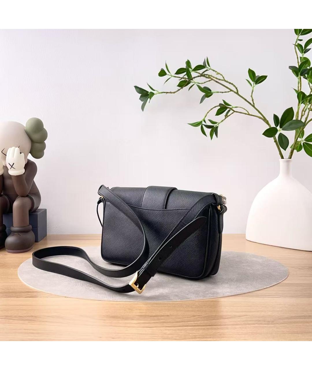 PRADA Черная сумка через плечо из искусственной кожи, фото 4