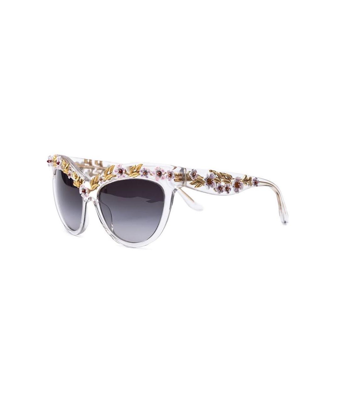 DOLCE&GABBANA Серебряные пластиковые солнцезащитные очки, фото 2