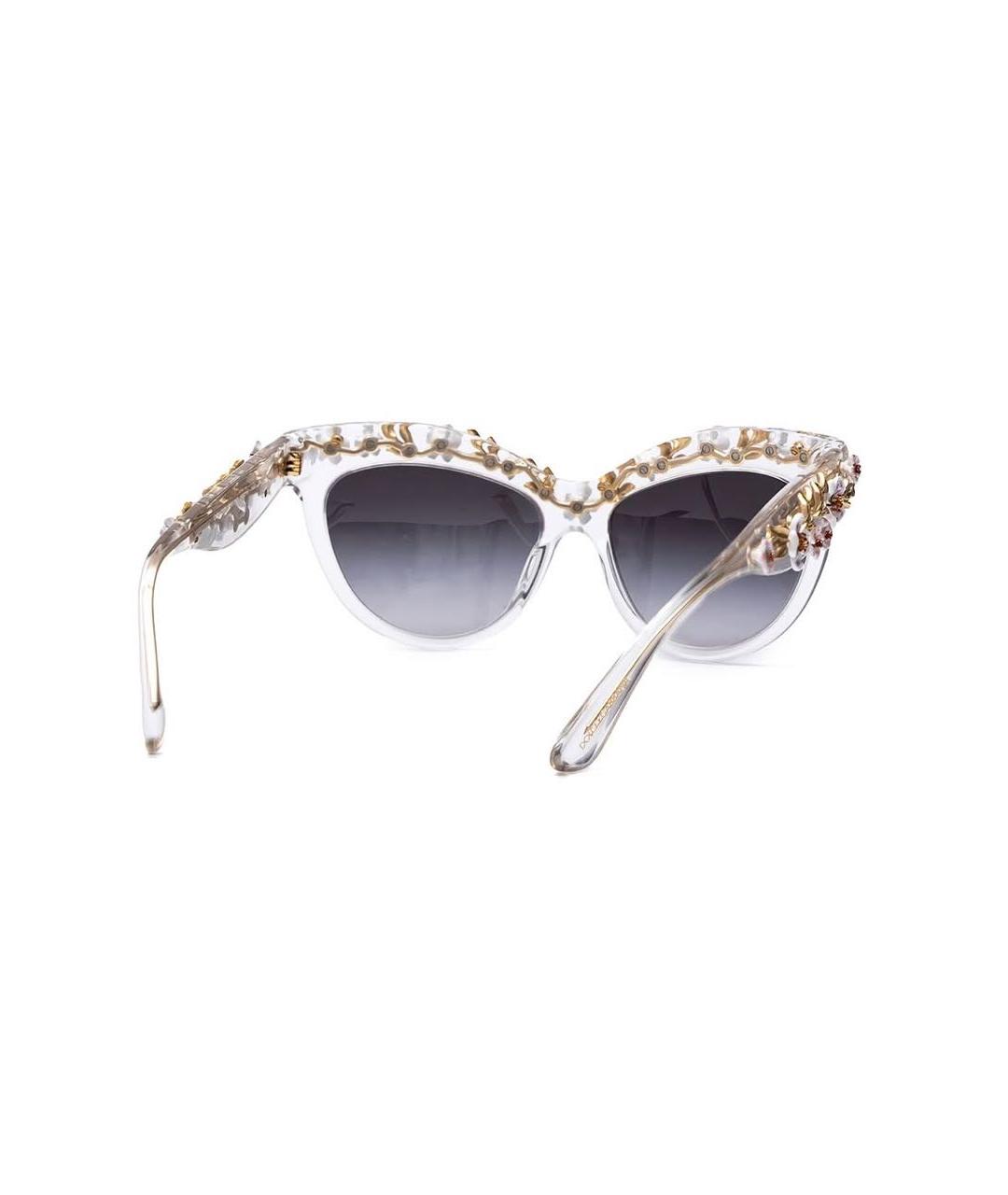 DOLCE&GABBANA Серебряные пластиковые солнцезащитные очки, фото 3