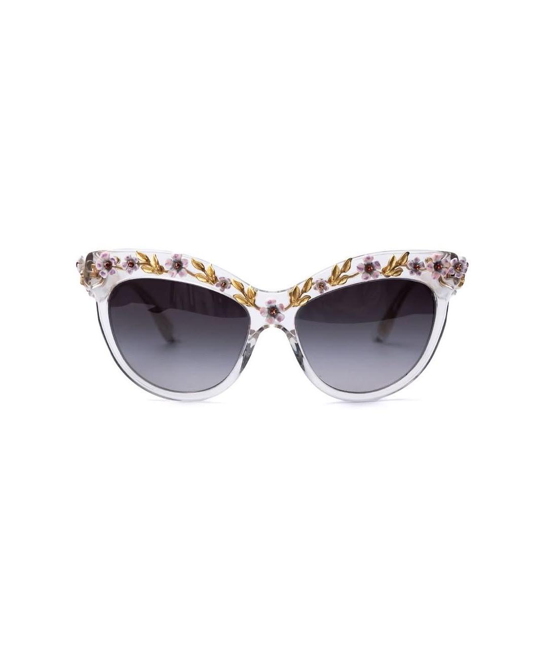 DOLCE&GABBANA Серебряные пластиковые солнцезащитные очки, фото 6
