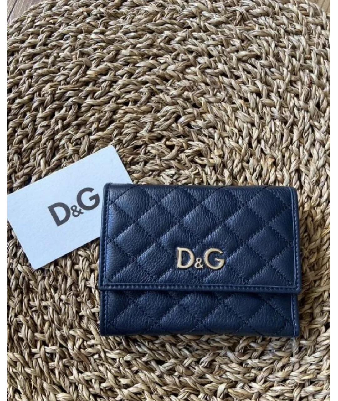 DOLCE&GABBANA Темно-синий кожаный кошелек, фото 6