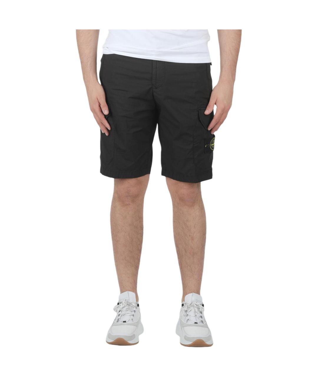 STONE ISLAND Черные шорты, фото 5
