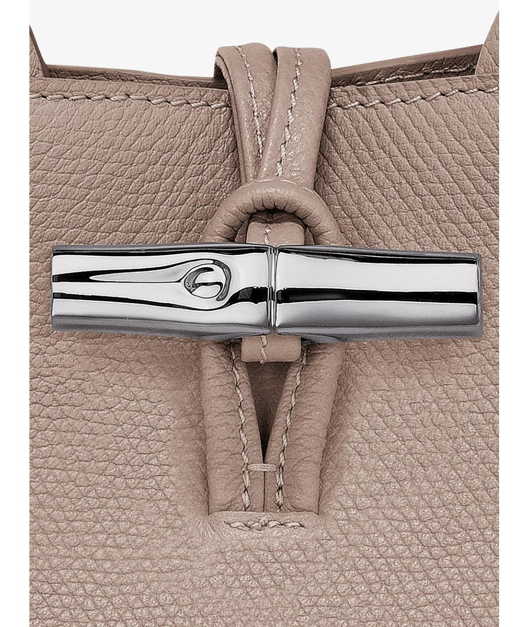 LONGCHAMP Бежевая кожаная сумка тоут, фото 5