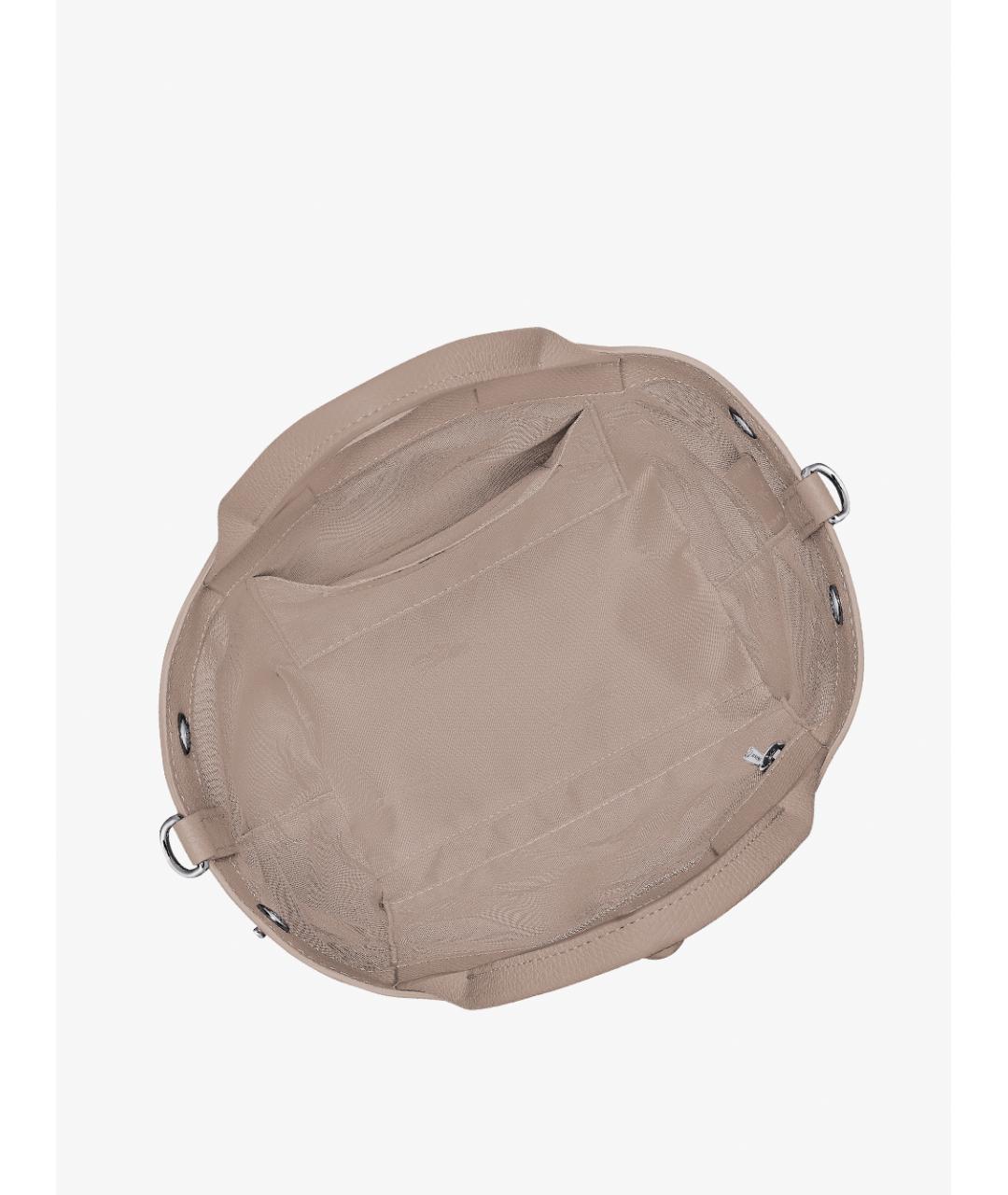 LONGCHAMP Бежевая кожаная сумка тоут, фото 4