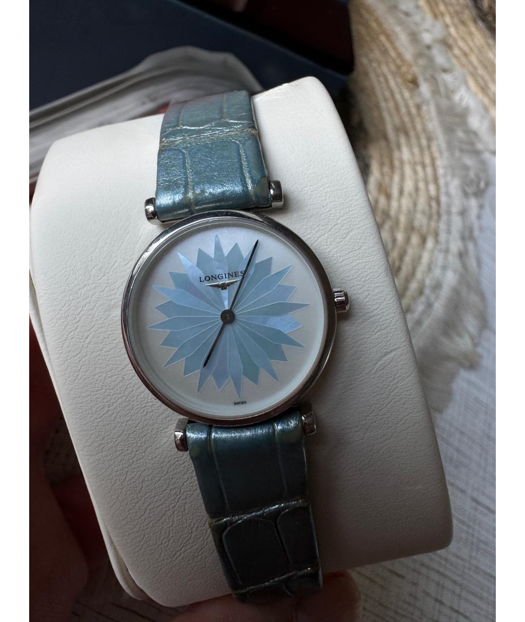 LONGINES Голубые металлические часы, фото 7