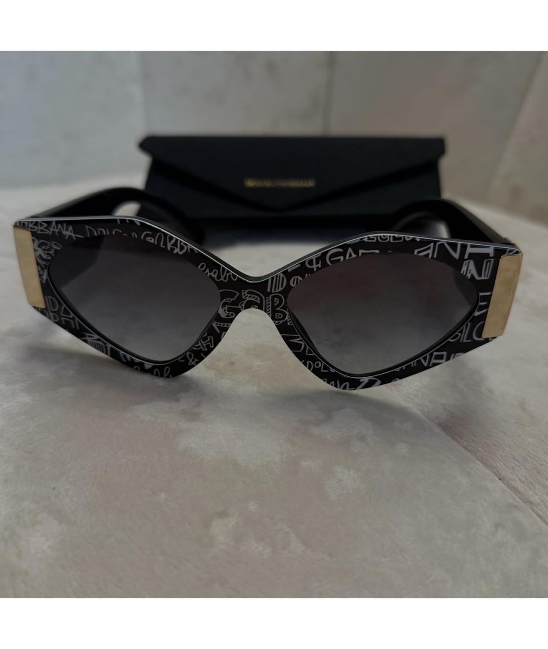 DOLCE&GABBANA Черные пластиковые солнцезащитные очки, фото 2