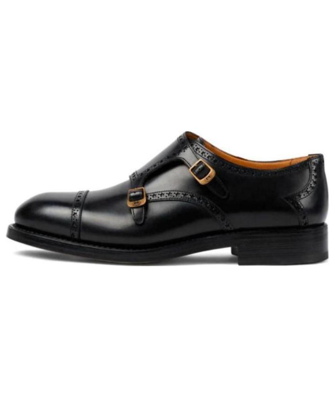 GUCCI Черные кожаные туфли, фото 2