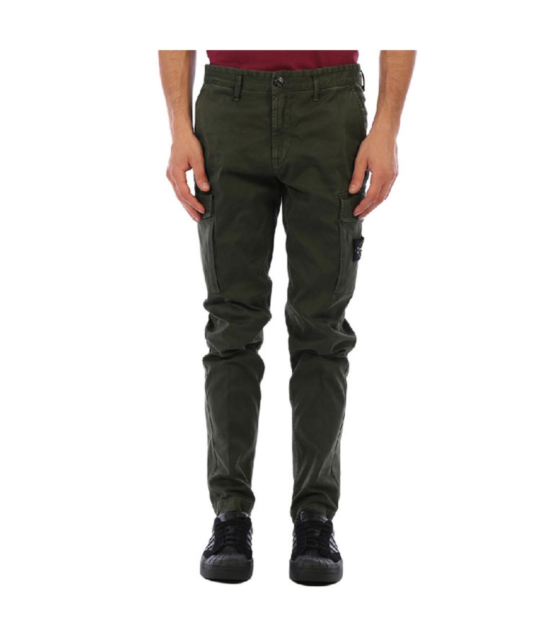 STONE ISLAND Хаки повседневные брюки, фото 3