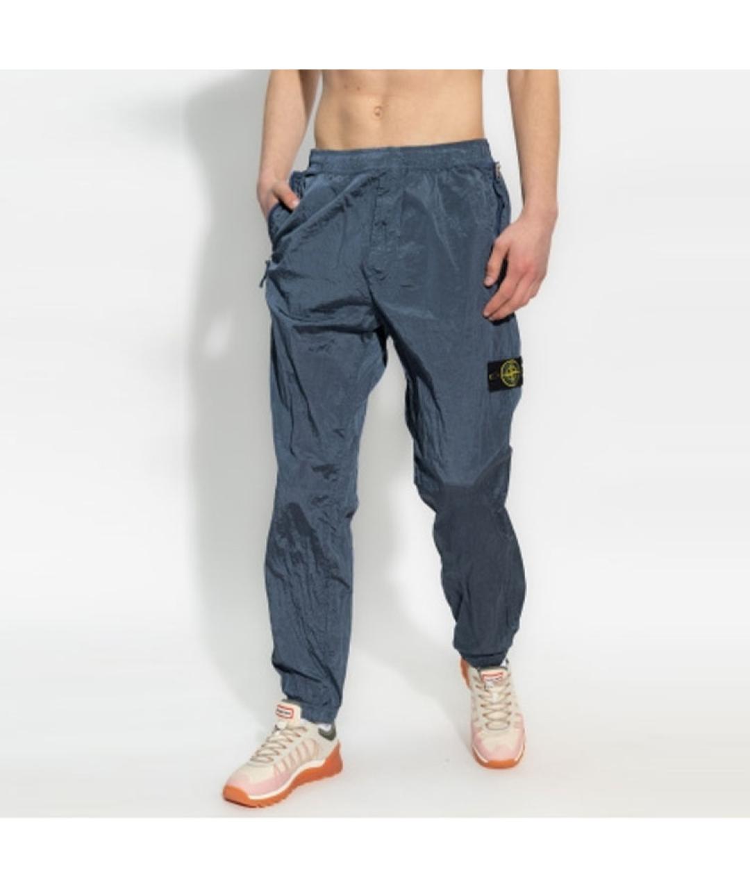 STONE ISLAND Синие повседневные брюки, фото 4